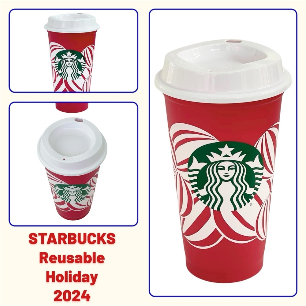 STARBUCKS Holiday 2024 Reusable Collectible Limited Edition 16 oz Red Cup Logo